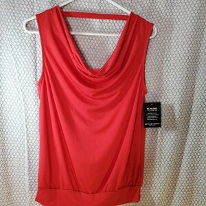 Boston Proper Red Cowl Neck Blouse